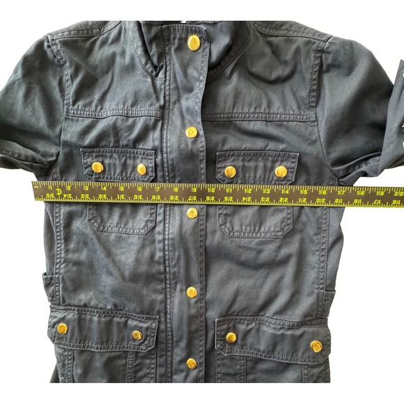 J‎ Crew Relaxed Boyfriend Field Jacket  XS Navy Blue Gold Buttons Downtown Cargo - Picture 11 of 14